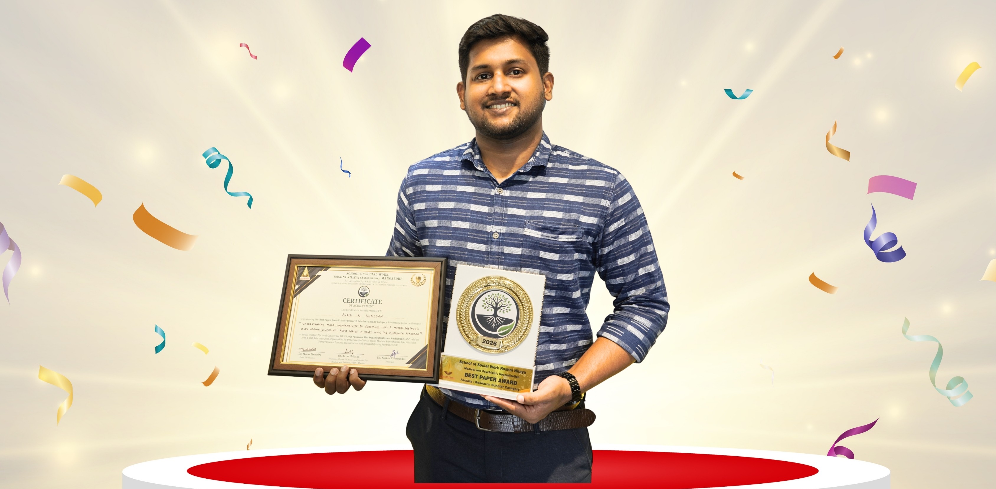Mr Ajith K Remesan won the Best Paper Award: February 27-28, 2026