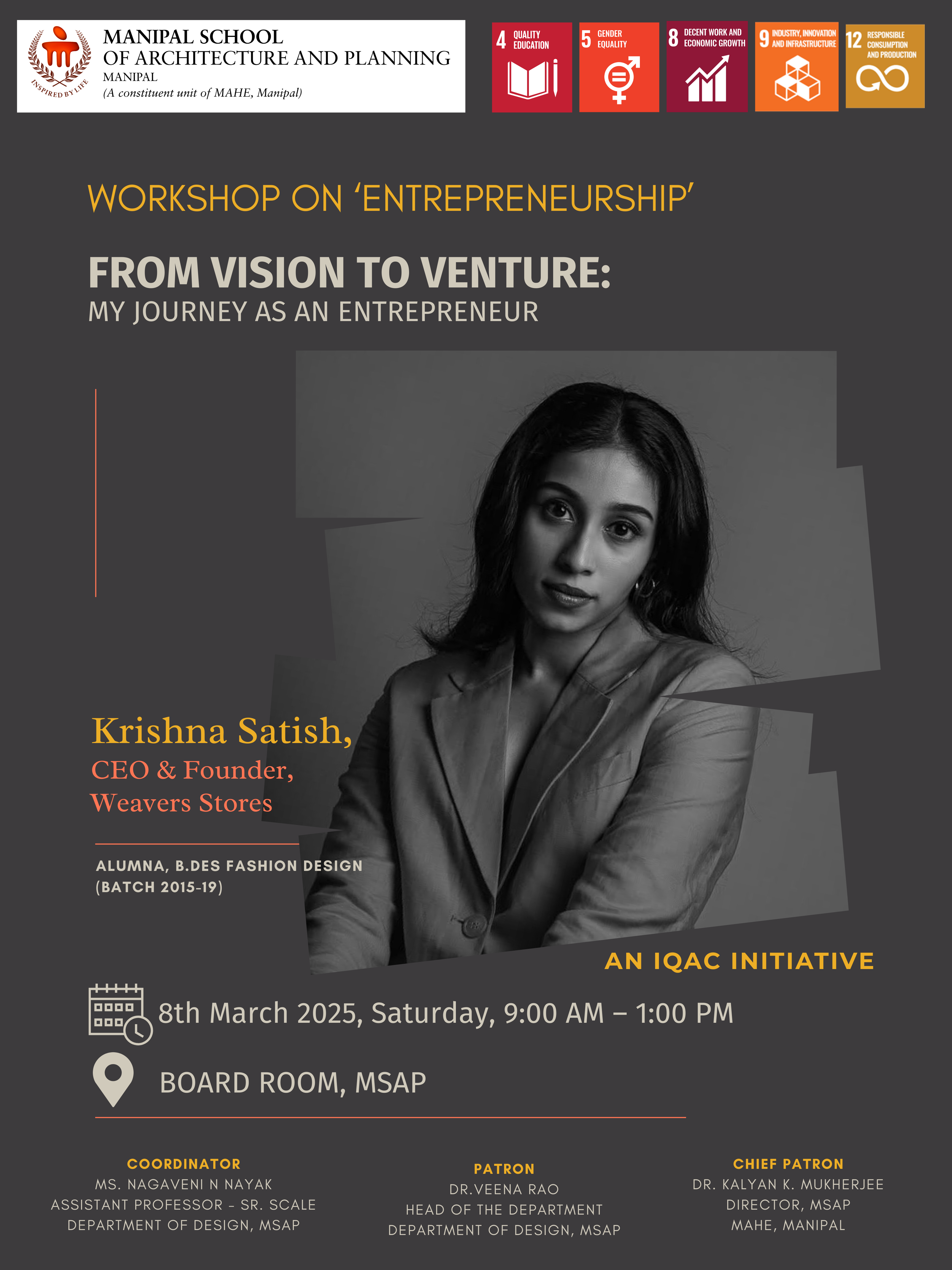 Workshop on Entrepreneurship: From Vision to Venture