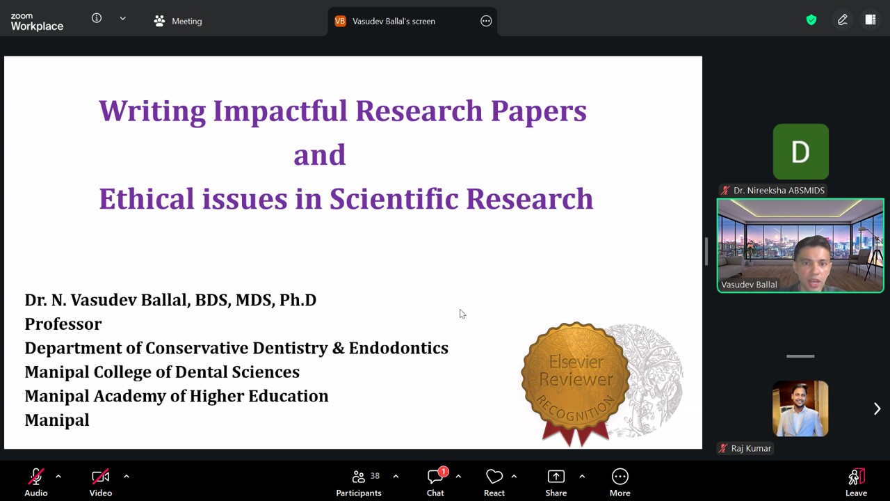 Dr. N. Vasudev Ballal Invited as Guest Speaker at National Faculty Development Program FACE 2026