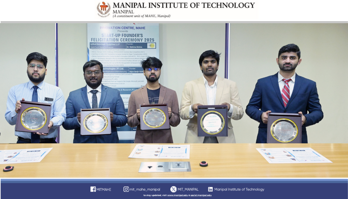 Start-Up Founder’s Felicitation Ceremony Held at MAHE