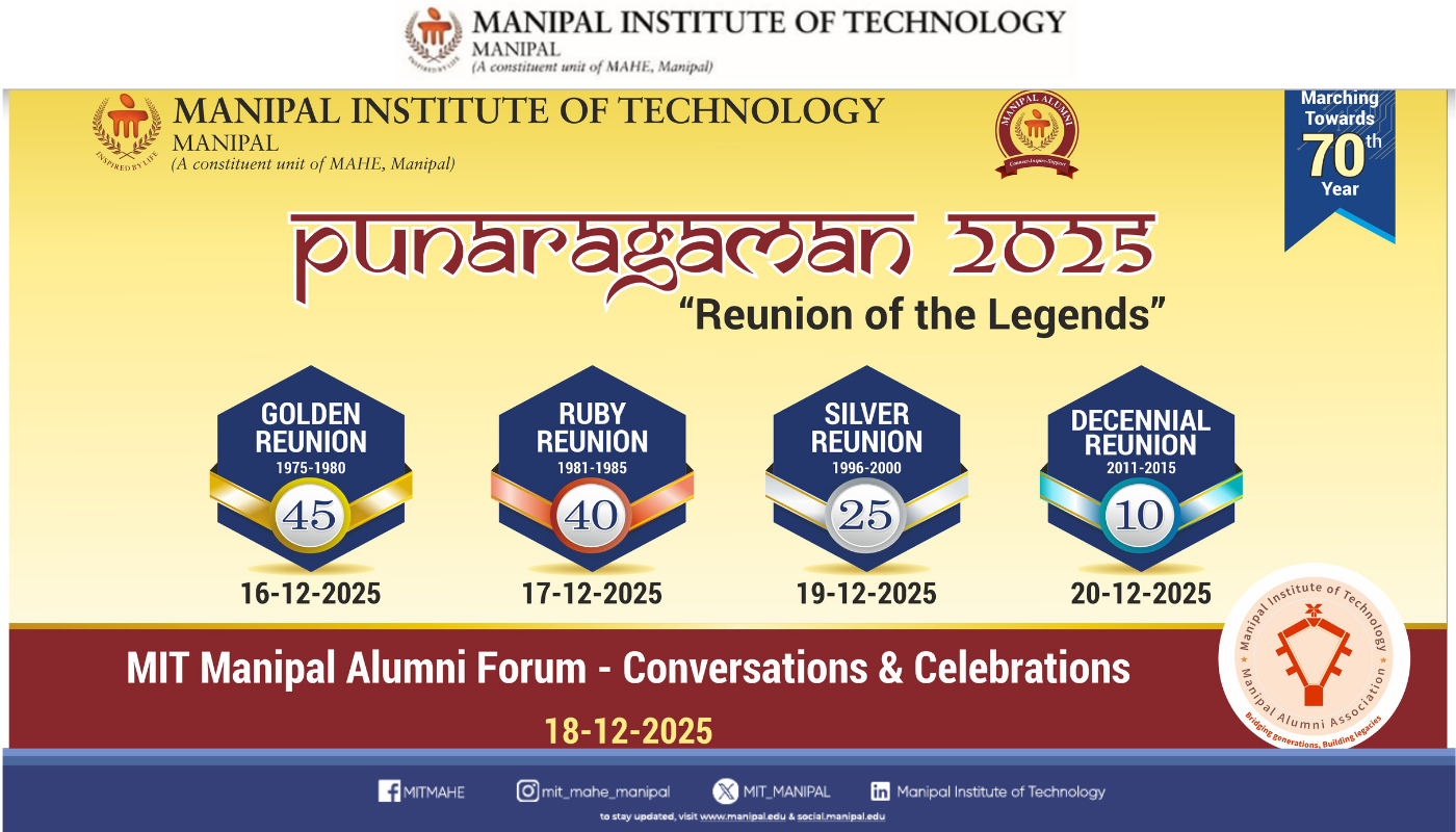 MIT Manipal to Host Four-Day Alumni Meet Punarāgaman – 2025