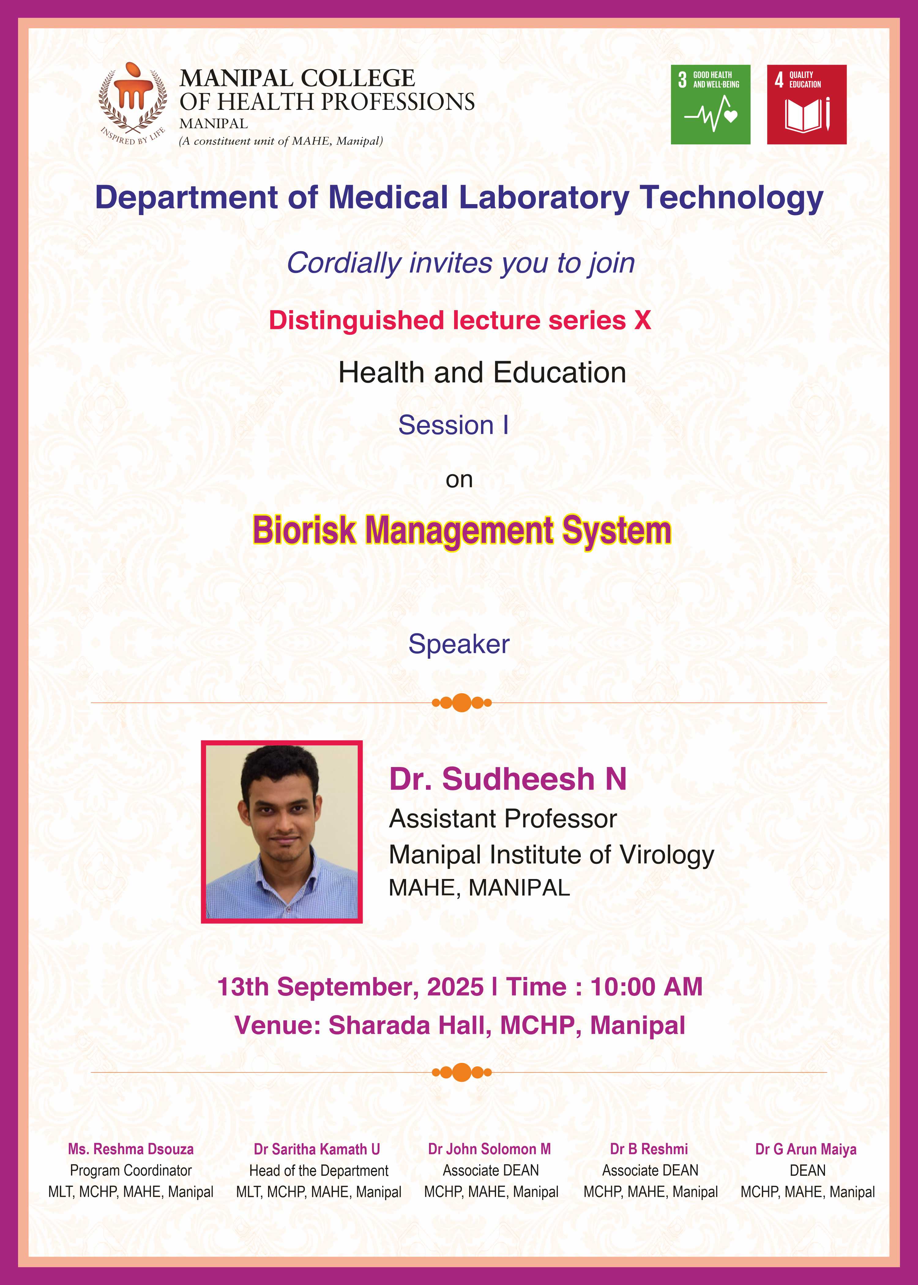 Distinguished Lecture Series X