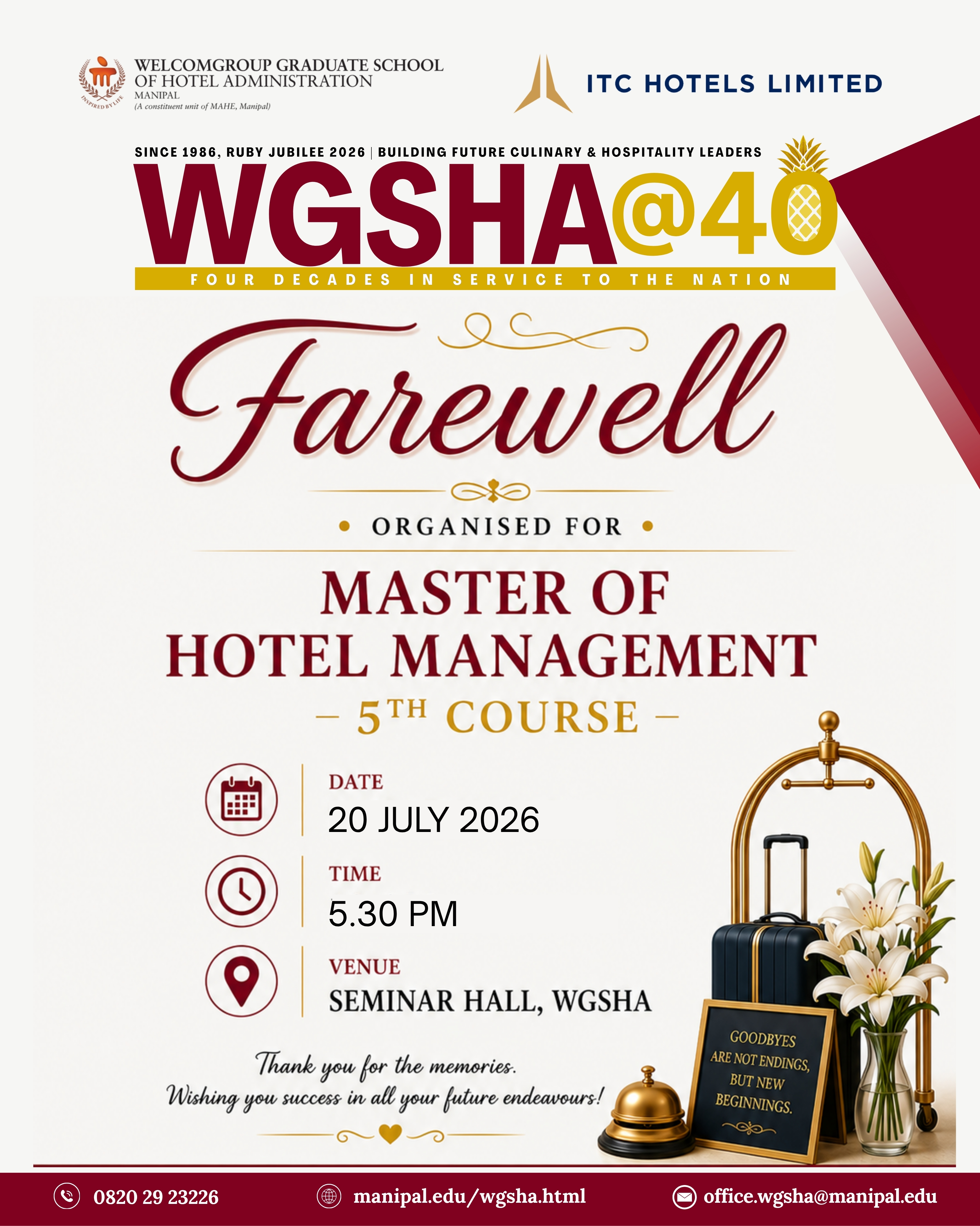 WGSHA Sets Farewell to Master of Hotel Management (5th Course)